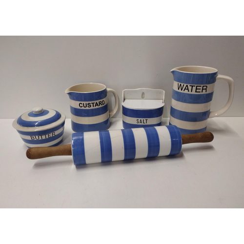 Lot 261 T.G Green Cornishware including large rolling pin